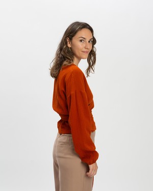 Muslin Wrap Blouse brick from Matona