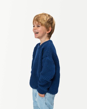 Round Neck Sweater royal blue from Matona