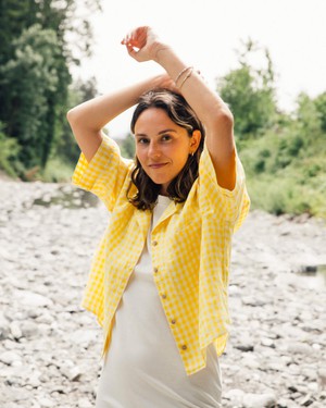 Collared Blouse yellow gingham from Matona