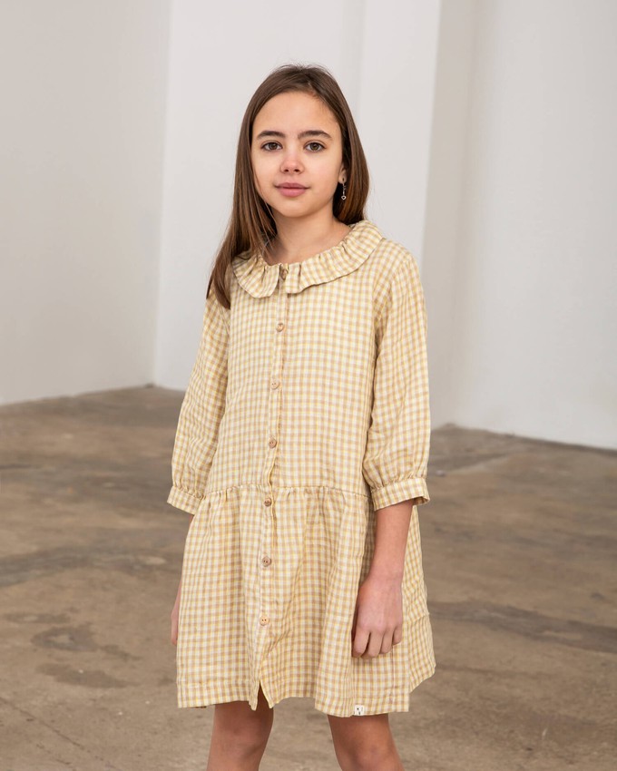 Frill Collar Dress dijon check from Matona