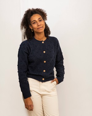 Popcorn Cardigan navy from Matona