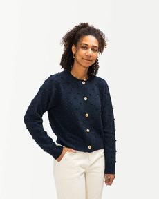 Popcorn Cardigan navy via Matona