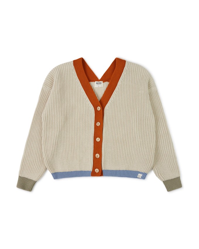 Color Block Cardigan oyster from Matona