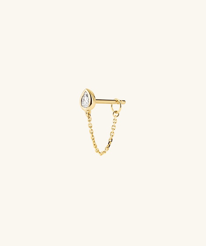 Lab Grown Diamond Pear Chain Stud from Mejuri