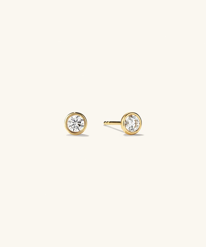 Bezel Round Lab Grown Diamond Studs 0.5 ct from Mejuri