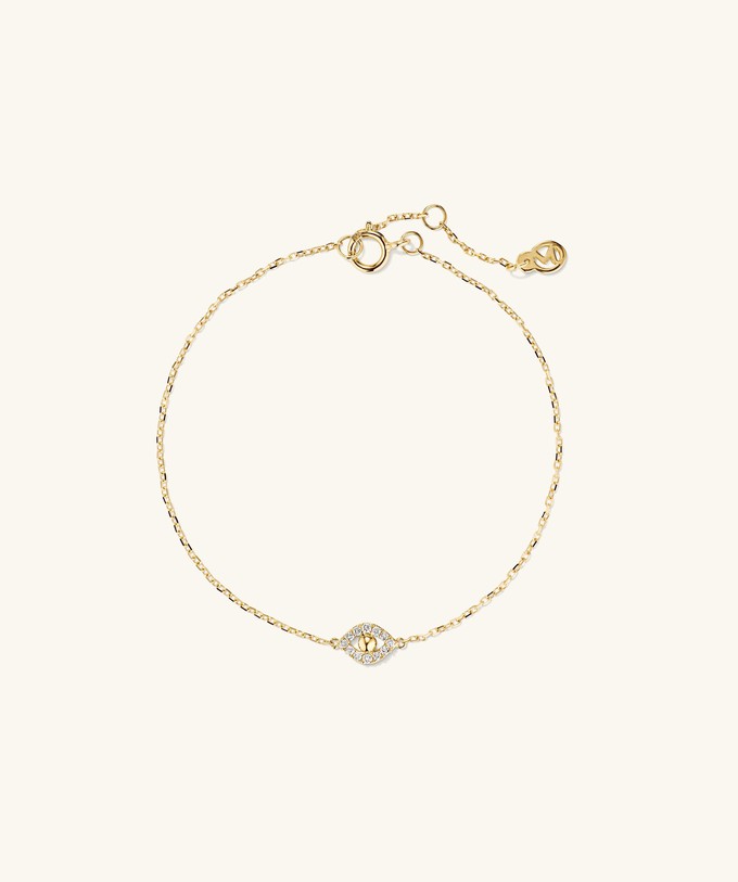 PavÃ© Diamond Evil Eye Bracelet from Mejuri