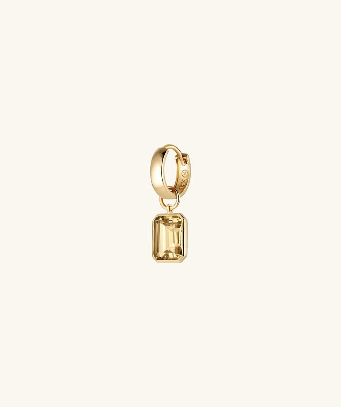 Big Emerald Cut Gemstone Hoop Charm from Mejuri