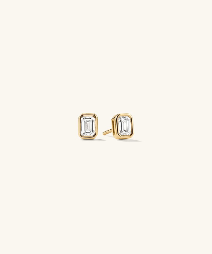 Lab Grown Diamond Emerald Cut Studs from Mejuri