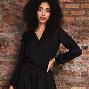 Desert blouse Black tencel from Mon Col Anvers