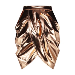 MIDI LIQUID BRONZE DRAPED TULIP SKIRT from MONIQUE SINGH