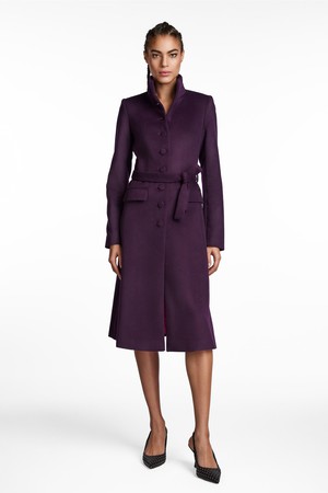 AUBERGINE TAILORED WOOL COAT from MONIQUE SINGH