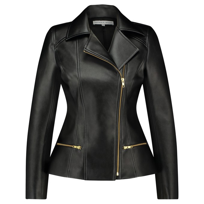 FAUX LEATHER BIKER JACKET from MONIQUE SINGH