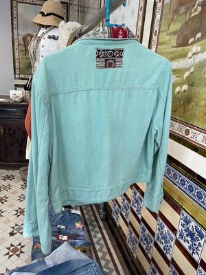 Upcycled Denim Jacket Turquoise from MPIRA