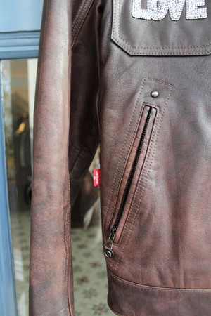 100% Leather vintage Upcycled  Levi Casual Jacket from MPIRA