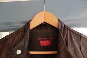 100% Leather vintage Upcycled  Levi Casual Jacket from MPIRA