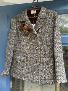 French Vintage Wool Upcycled Blazer Jacket via MPIRA