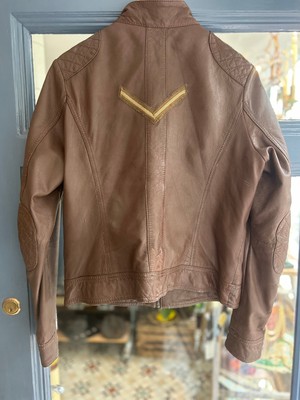 Upcycled Brown Faux Leather Casual Jacket from MPIRA