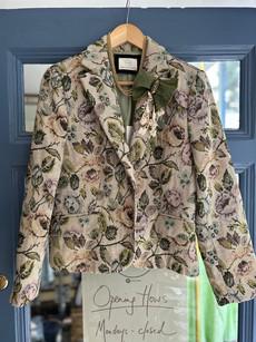 Floral Vintage Tapestry Upcycled Blazer Jacket via MPIRA