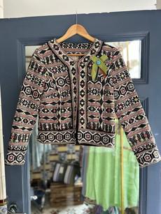 Vintage Embellished Tapestry Blazer Jacket via MPIRA