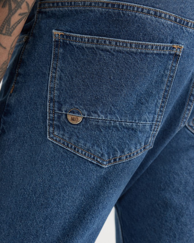 John Mid Straight - Medium Stone from Mud Jeans