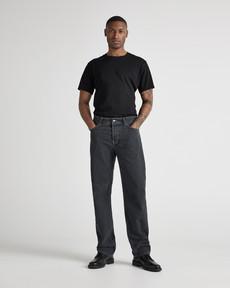 John Mid Straight - Medium Black via Mud Jeans