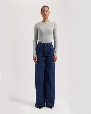 Sara High Loose - Stone Indigo from Mud Jeans