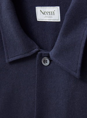 Recycled Italian Flannel Deep Navy Shirt Jacket from Neem London