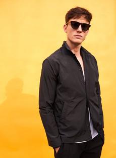 Black Neem Bomber Sorona Rain Jacket via Neem London