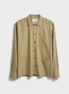 Regenerative Cotton Khaki Shirt Jacket via Neem London