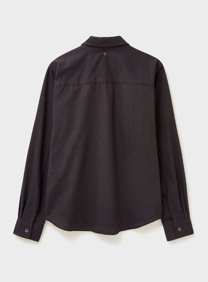 Recycled Italian Chocolate Flannel Double Pocket Overshirt from Neem London