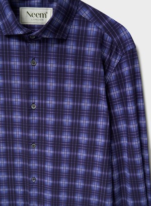 Recycled Italian Cernobbio Blue Cut Away Comfort Shirt from Neem London