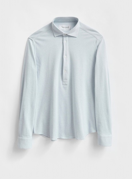 Recycled Italian Sky Dobby Popover Shirt from Neem London