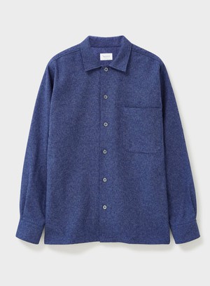 Recycled Cross Weave Spitalfields Blue Overshirt from Neem London