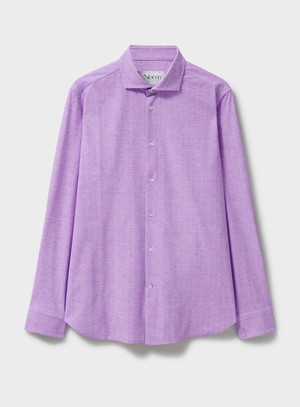 Recycled Italian Lilac Cut Away Comfort Shirt from Neem London