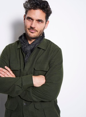 Recycled Italian Flannel Neem Green OverShirt from Neem London