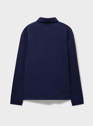 ZQ Merino Wool Jersey Steel Blue Audley Overshirt from Neem London