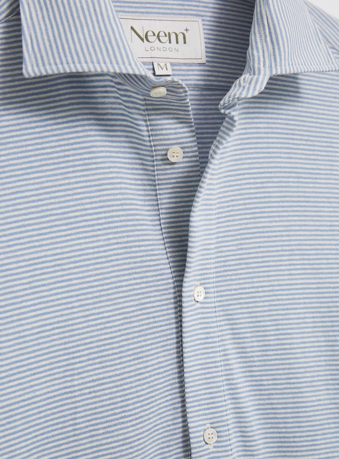 Recycled Italian Sky Horizontal Popover Shirt from Neem London