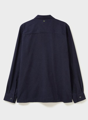 Recycled Italian Flannel Deep Navy St James Overshirt from Neem London