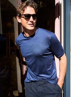 ZQ Merino Wool Jersey Blue T-Shirt via Neem London