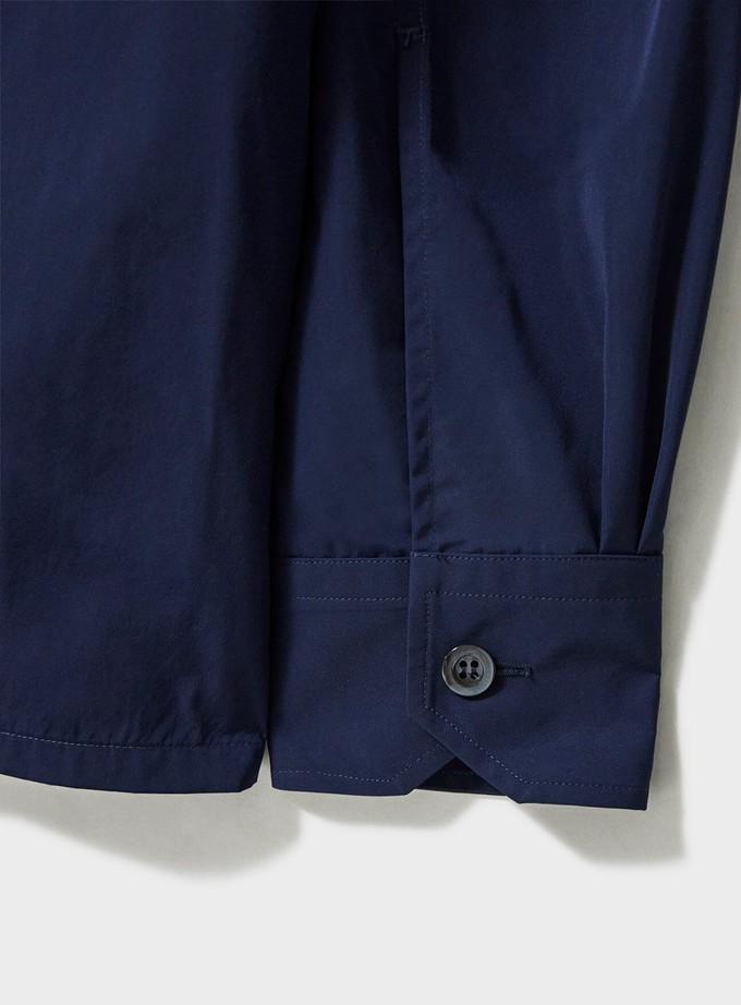 Set 2: Neem Navy Rain Jacket + White Comfort Shirt + Navy Soft Pleated Trousers from Neem London