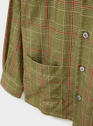 Recycled Flannel British Green Check Shirt Jacket from Neem London