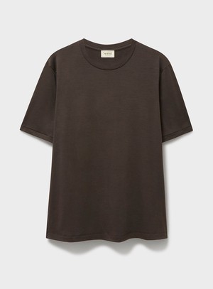 ZQ Merino Wool Jersey Chocolate T-Shirt from Neem London