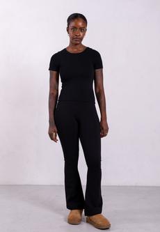 Organic Cotton Flared Leggings, Black via Not Basics