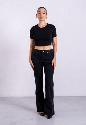 Organic Cotton Crew Cropped T-Shirt, Black from Not Basics