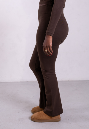 Organic Cotton Flared Leggings, Hot Fudge from Not Basics