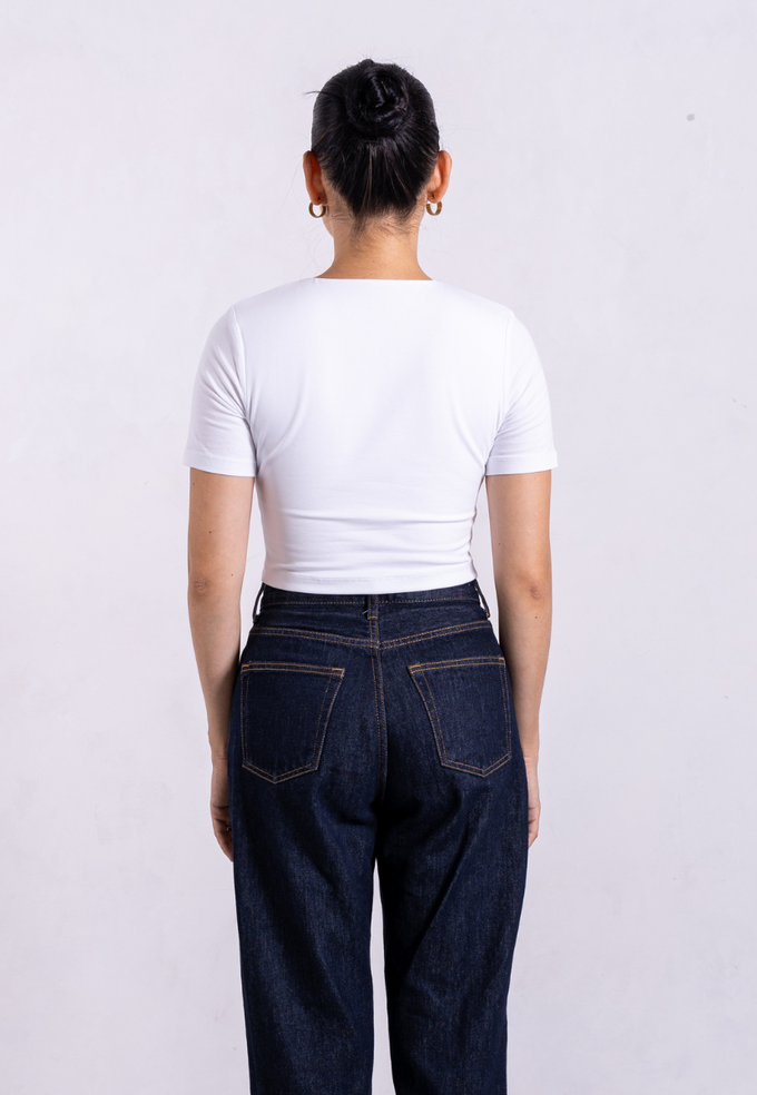 Organic Cotton Crew Cropped T-Shirt, White from Not Basics