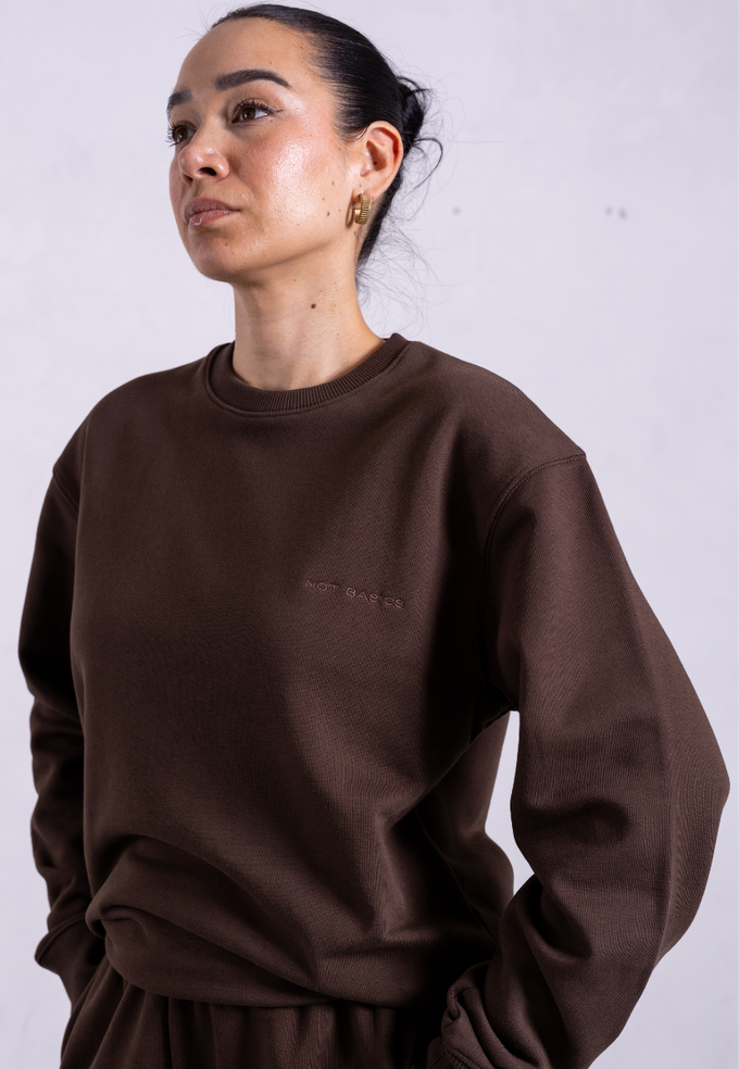 Organic Cotton Sweatshirt, Hot Fudge from Not Basics