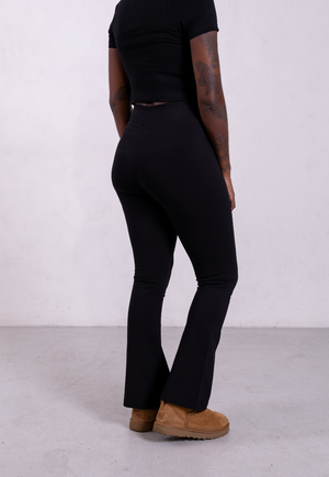 Organic Cotton Flared Leggings, Black from Not Basics