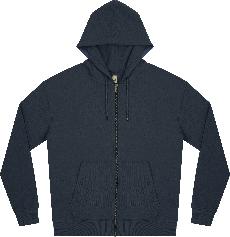 Atlantic Blue Organic Cotton Zipped Hoodie via Of The Oceans