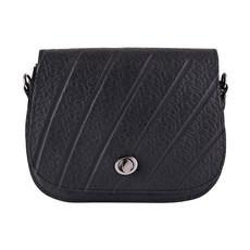 Becca Classic Black Vegan Saddle Bag via Paguro Upcycle